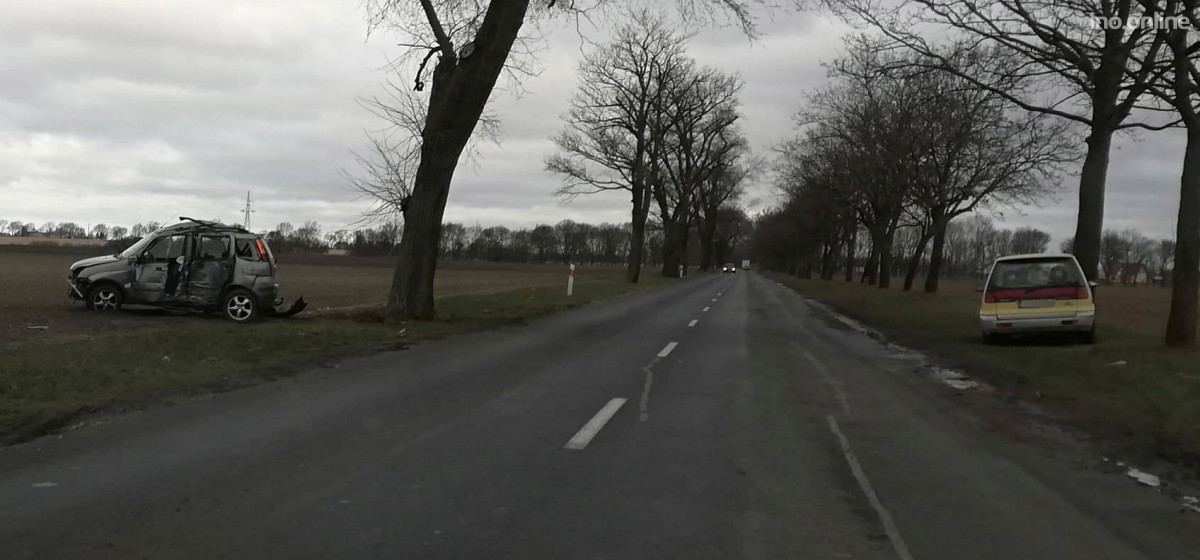 Kruszwica - Poranna kolizja na drodze do Kruszwicy