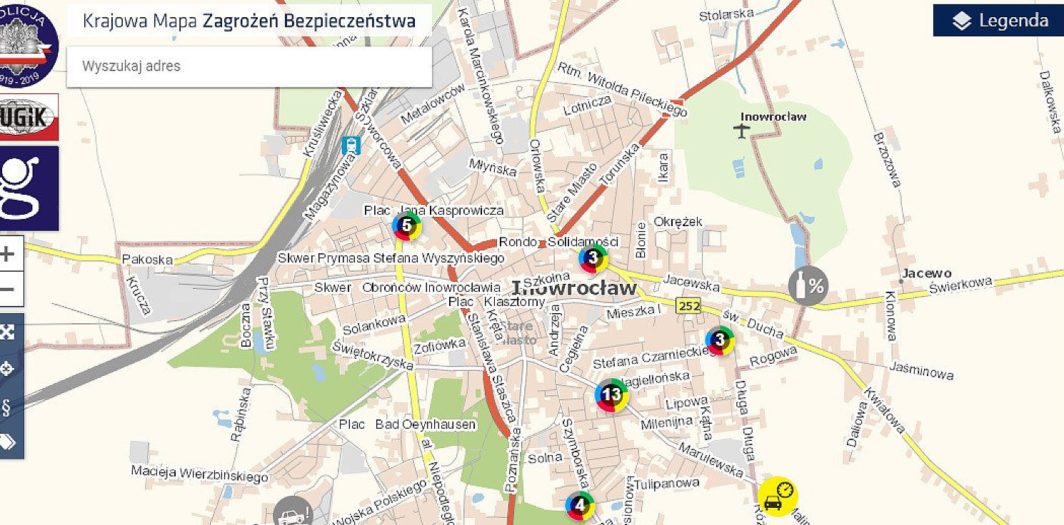 Inowrocław - Mapa zagrożeń działa. Policja pokazała statystyki