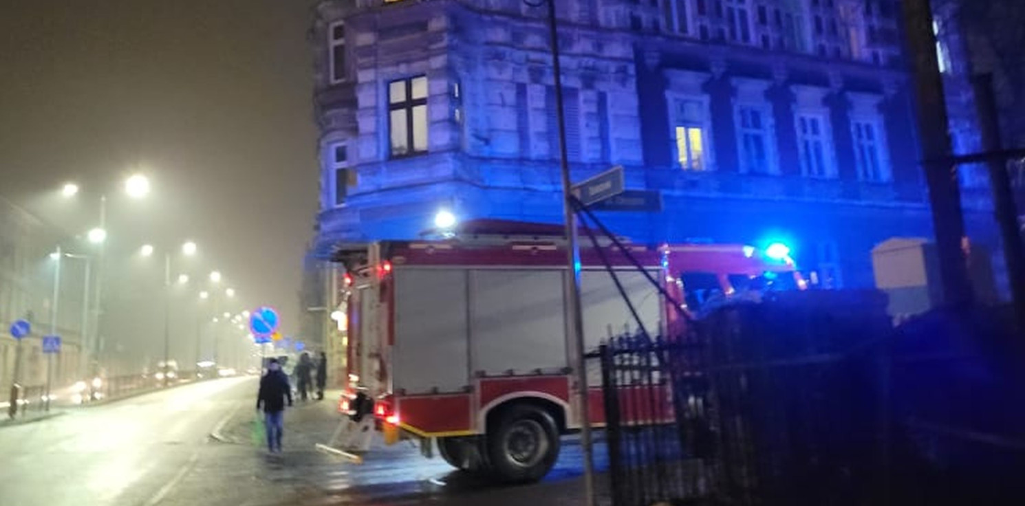 Inowrocław - Interwencja straży pożarnej przy ul. Dworcowej