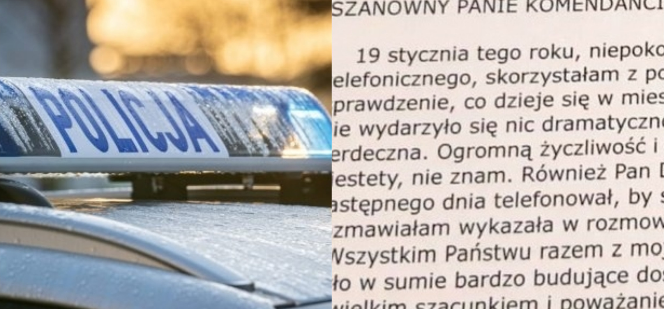 Inowrocław - Poznanianka dziękuje policjantom z Inowrocławia 
