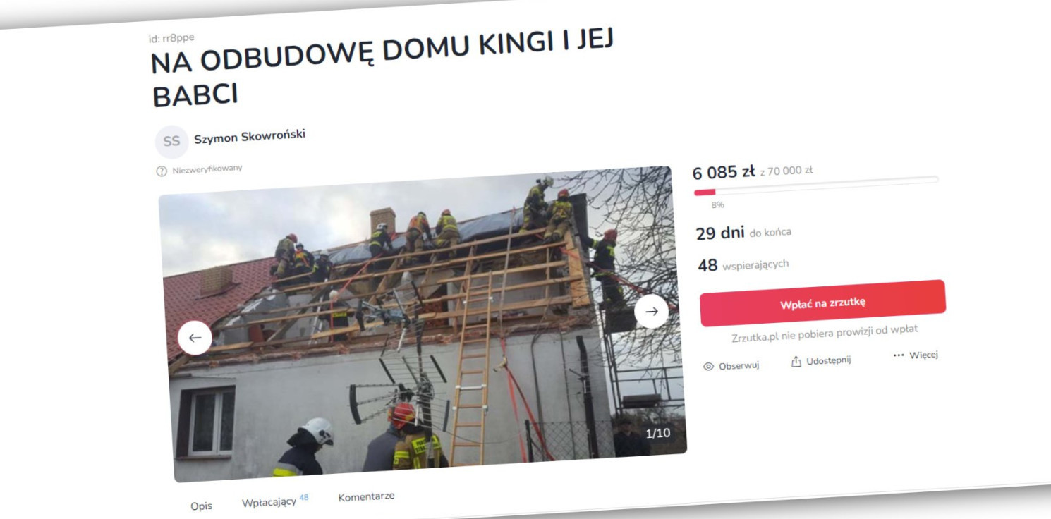 Rojewo - Wichura zniszczyła dom. Ruszyła zbiórka