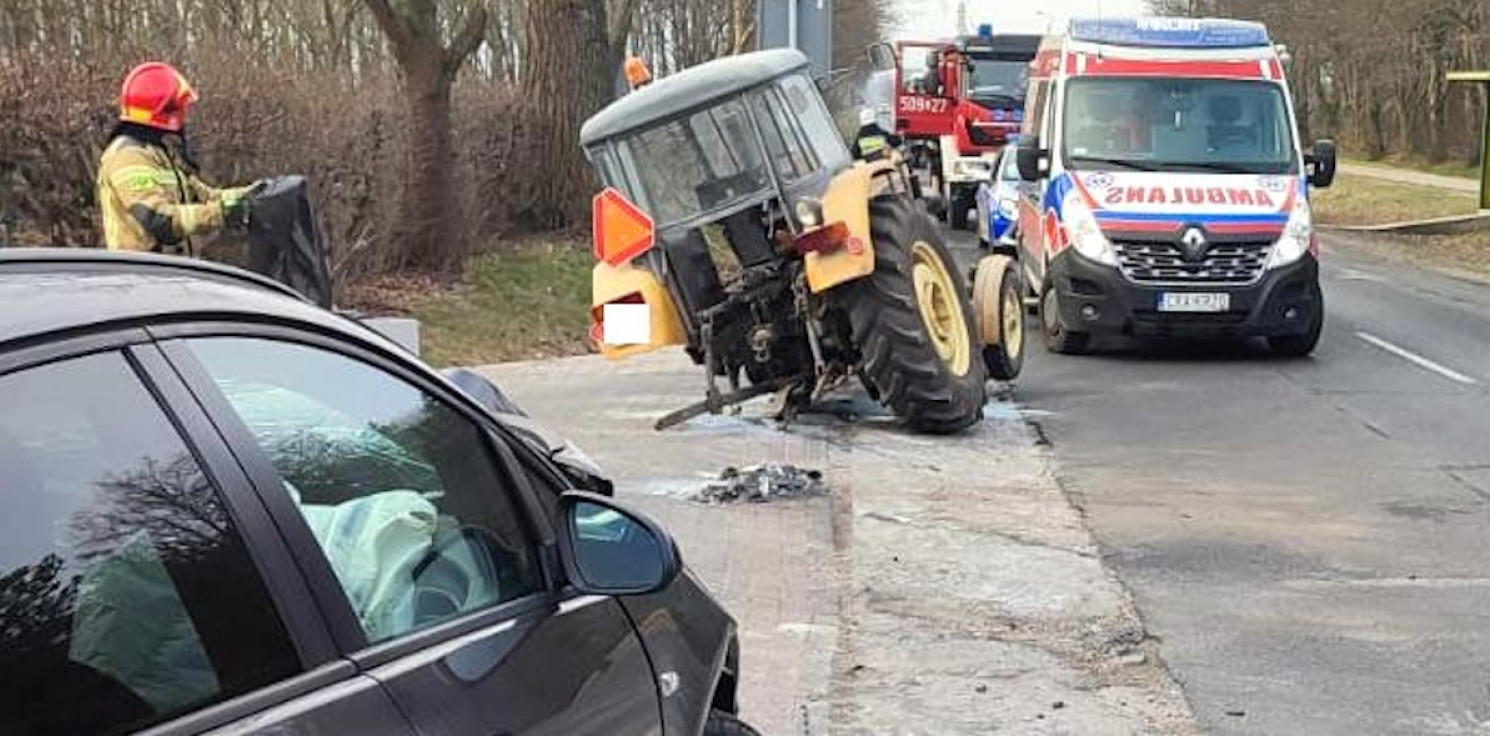 Region - Ciągnik wymusił pierwszeństwo. Urwało mu koło