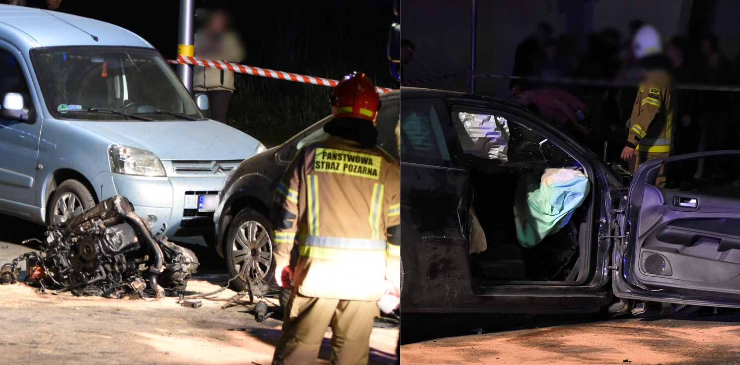 Janikowo.online - Groźny wypadek. Silnik aż wypadł z samochodu
