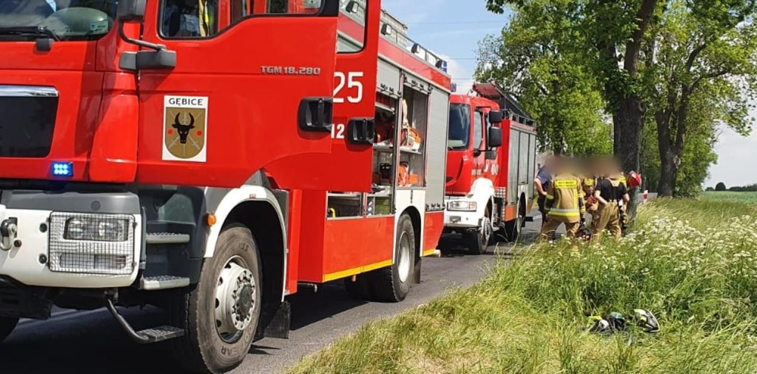 Region - Motocyklista przewrócił się pod Procyniem. Trafił do szpitala