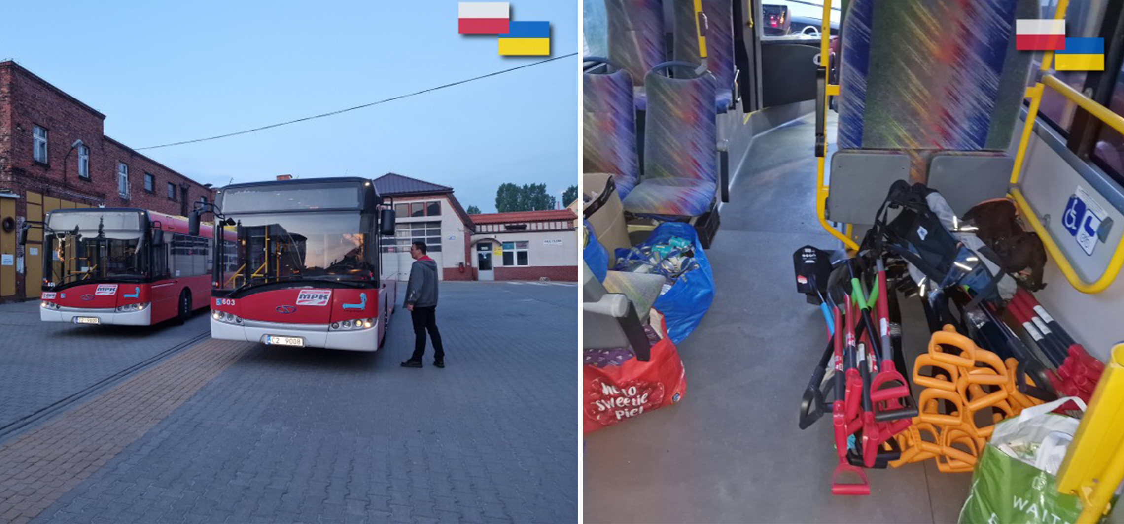 Inowrocław - Dwa inowrocławskie autobusy dotarły na Ukrainę