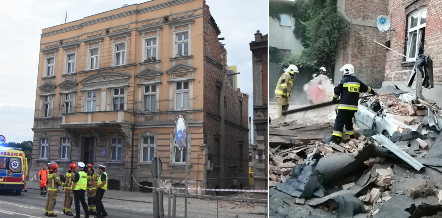 Inowrocław - Wybuch gazu w kamienicy w centrum Inowrocławia