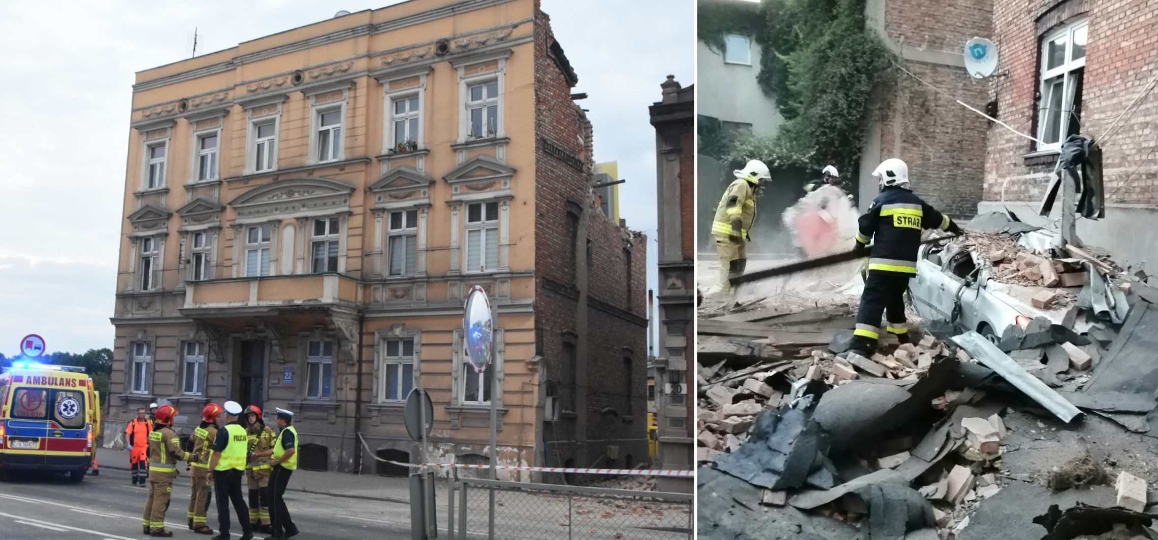 Inowrocław - Wybuch gazu w kamienicy w centrum Inowrocławia