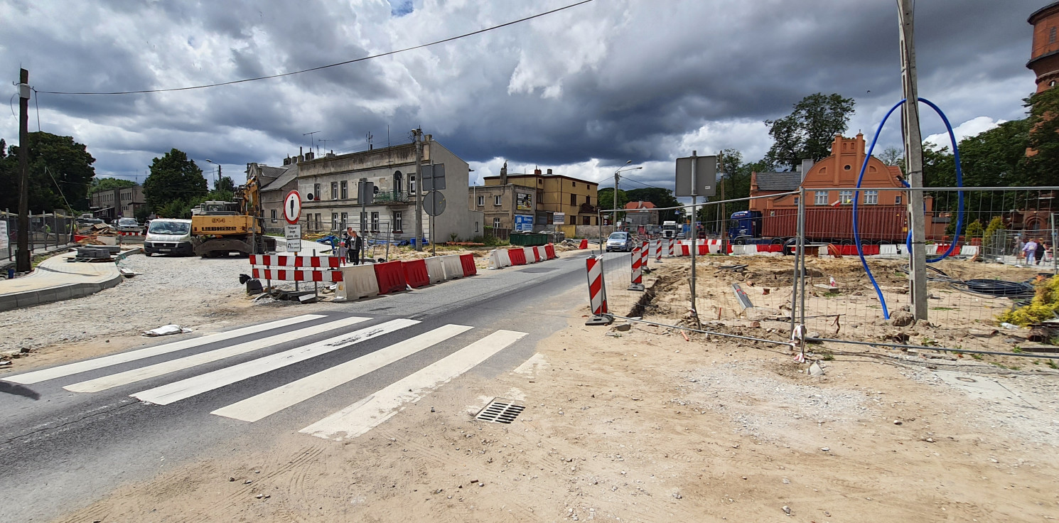 Strzelno - Budowa rond w Strzelnie. Kiedy koniec prac?