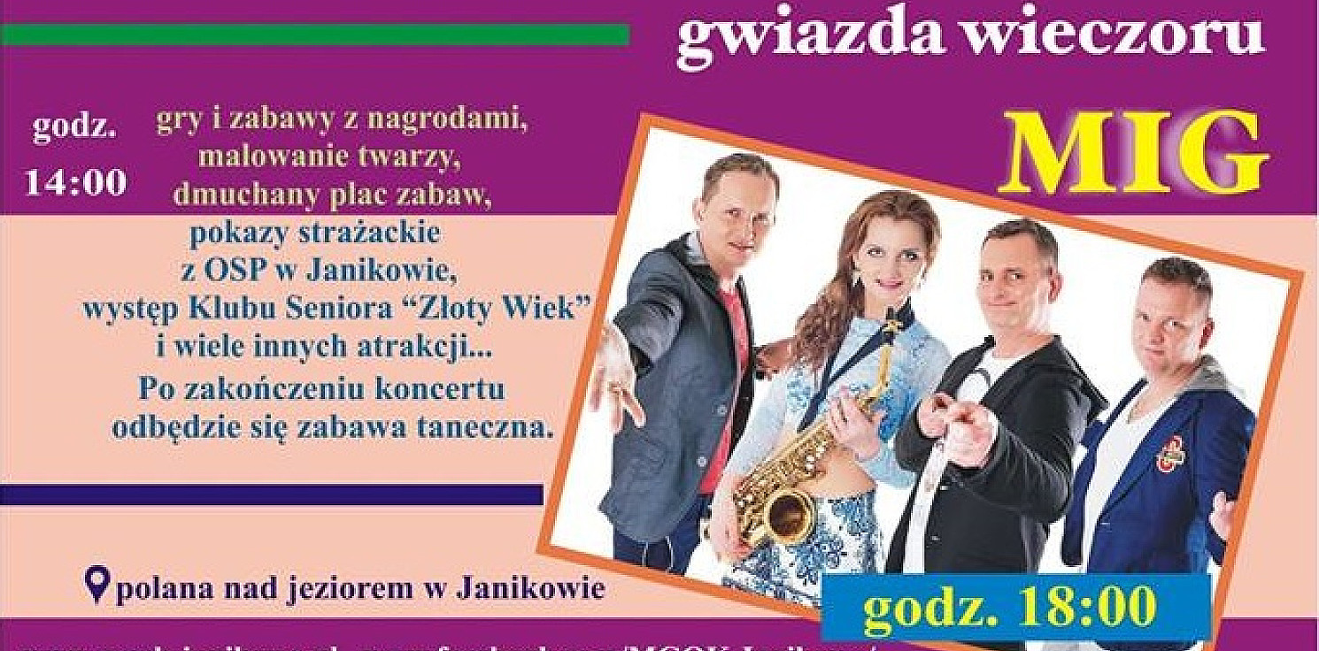 Janikowo - Potańcówka i koncert MIG, czyli piknik w Janikowie