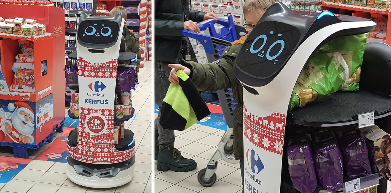 Inowrocław - Po jednym z inowrocławskich marketów jeździ robot