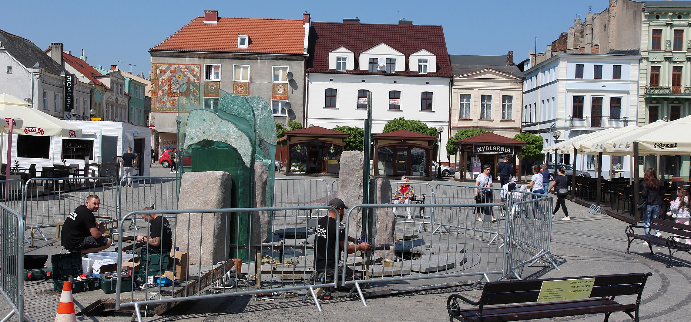 Inowrocław - Fontanna na Rynku już po remoncie