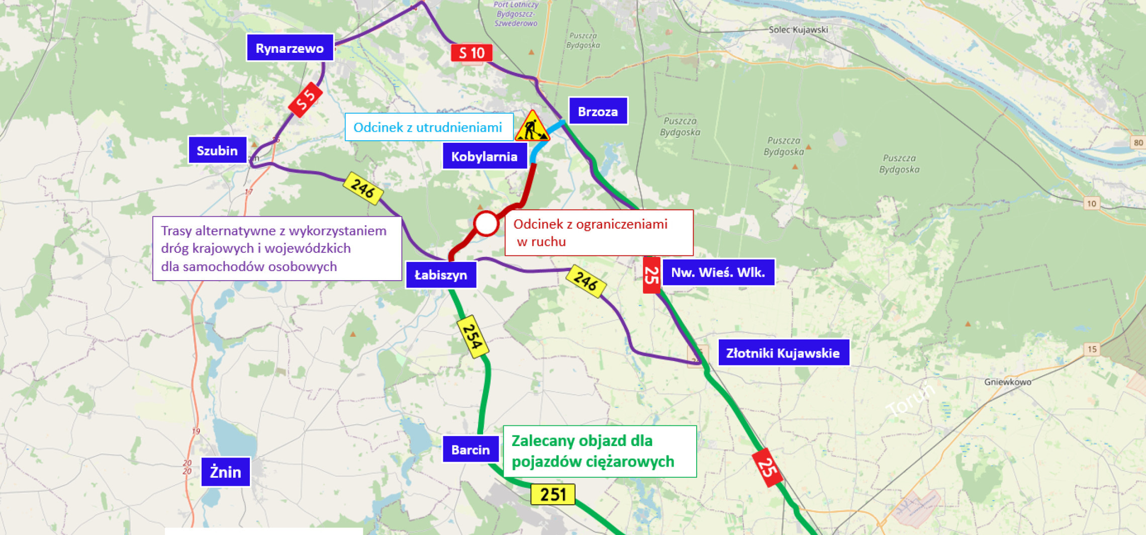 Region - Ważna droga w regionie idzie do remontu. Objazd wytyczono przez Inowrocław