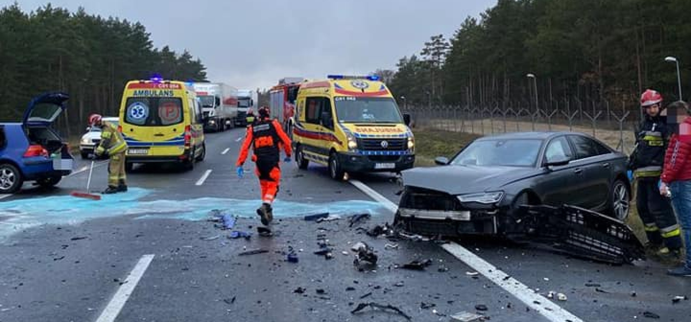 Region - Trzy osoby ranne w wypadku na S10 koło Torunia