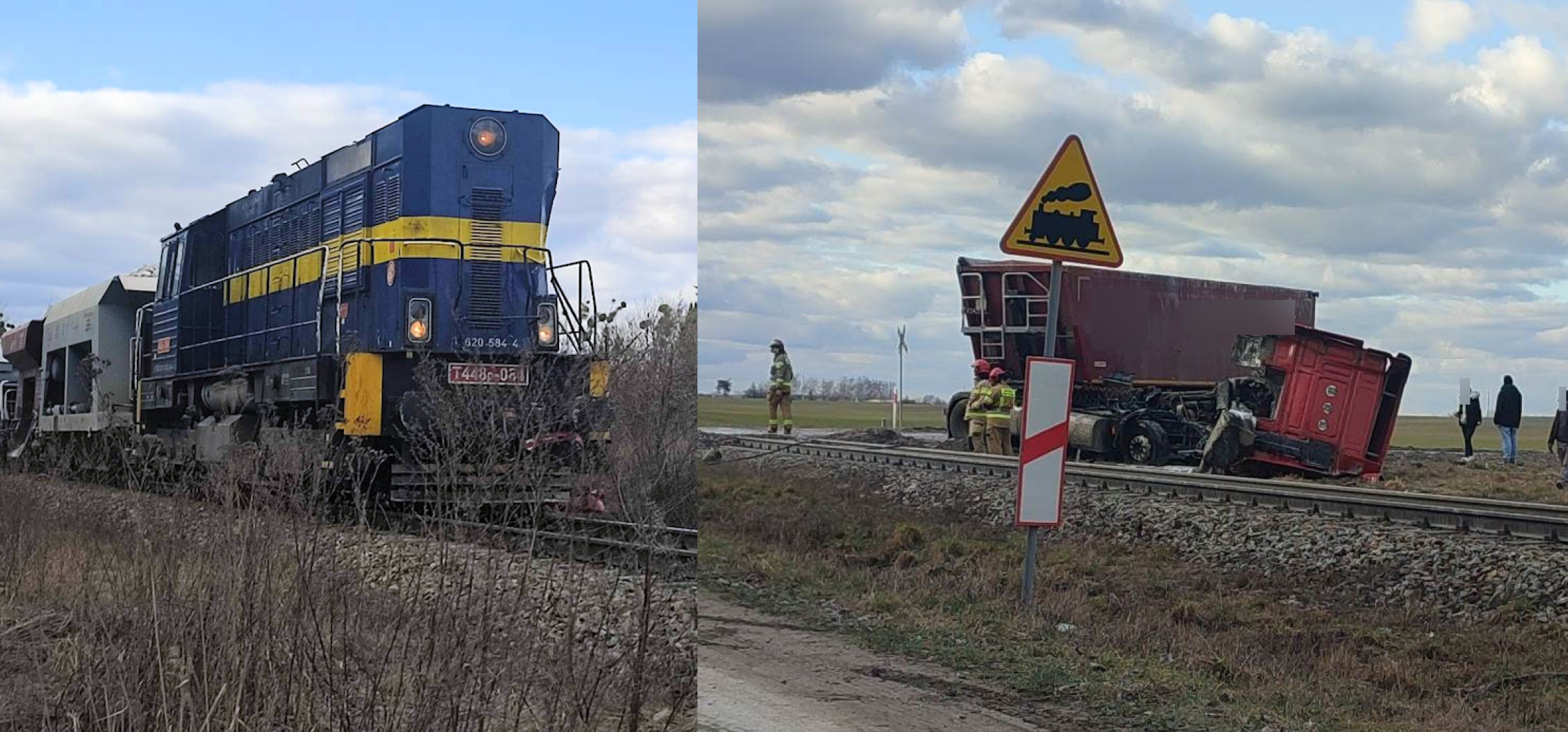 Region - Zderzenie ciężarówki z pociągiem. Kierowca uwięziony w pojeździe
