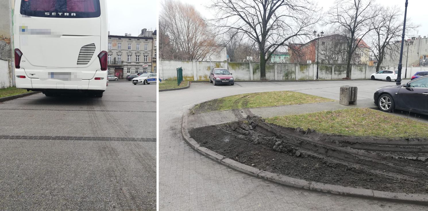 Inowrocław - Rozjechał autobusem trawnik. Dostał 200 zł mandatu