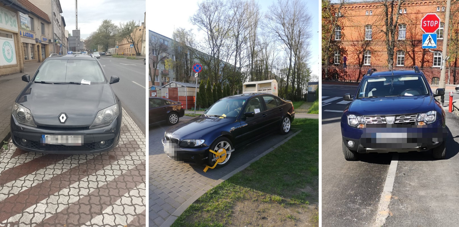 Inowrocław - Straż miejska publikuje zdjęcia samochodów zaparkowanych tam, gdzie nie powinny