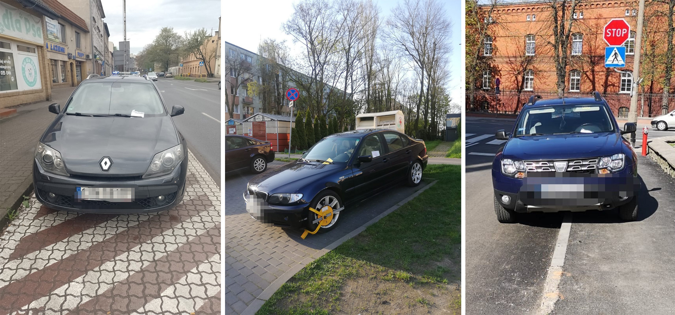 Inowrocław - Straż miejska publikuje zdjęcia samochodów zaparkowanych tam, gdzie nie powinny