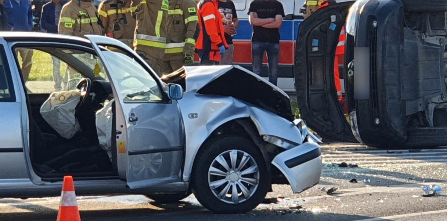 Inowrocław - Wypadek na Rąbinie. Kierowcy volkswagena zatrzymano prawo jazdy