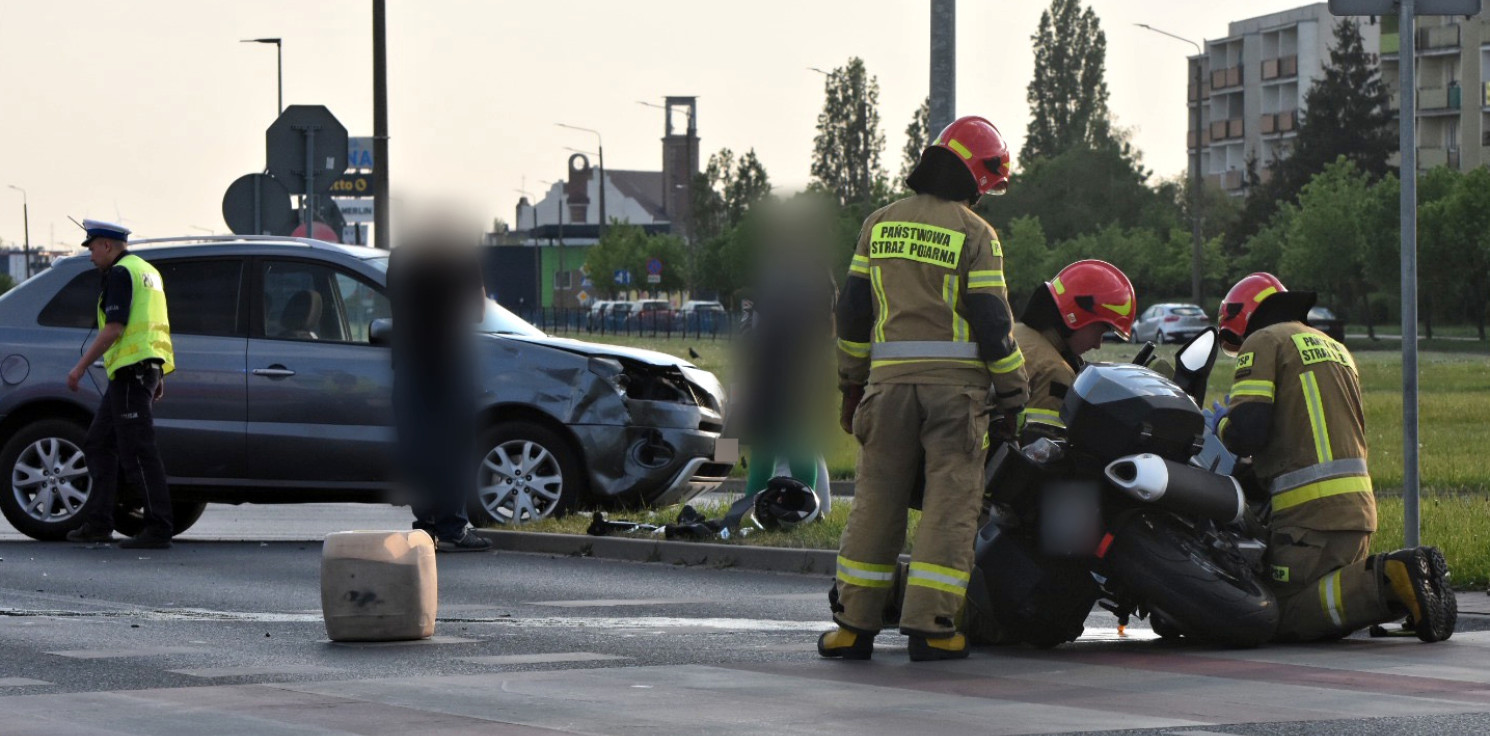 Inowrocław - Motocyklista poszkodowany w wypadku na Rąbinie