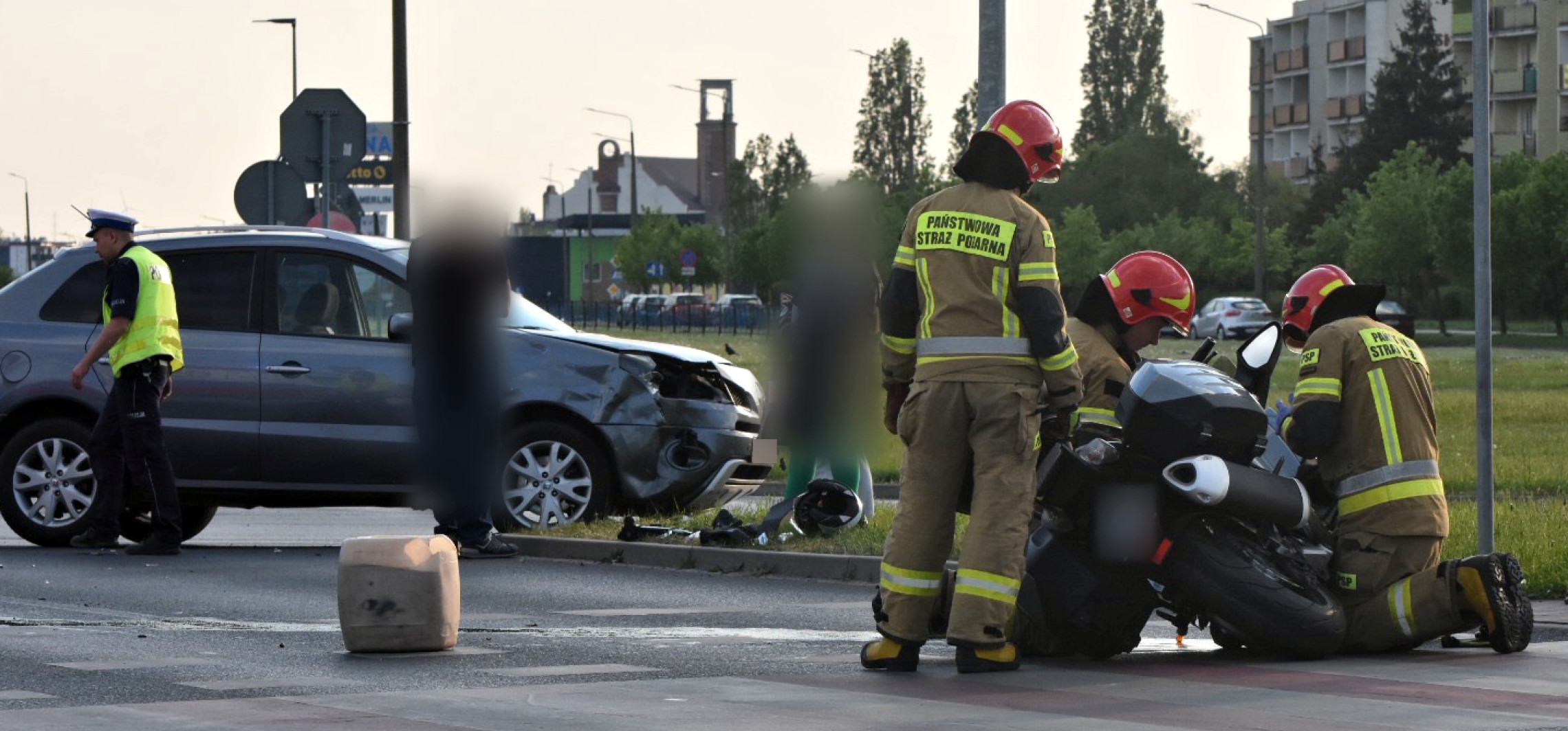 Inowrocław - Motocyklista poszkodowany w wypadku na Rąbinie
