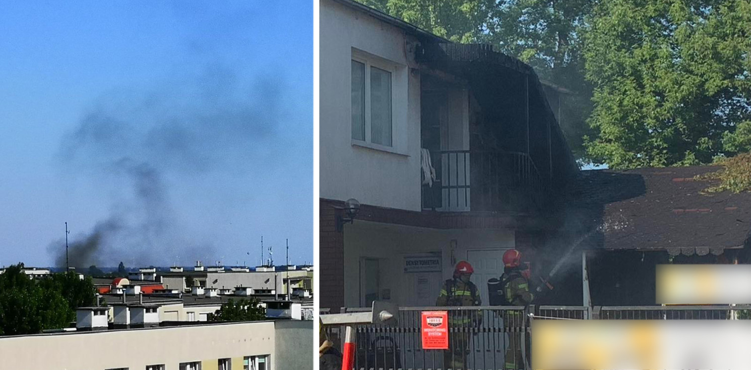 Inowrocław - Pożar domu w Inowrocławiu. Trwa akcja służb