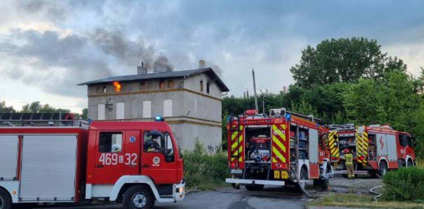 Inowrocław - Pożar budynku przy ulicy Staropoznańskiej