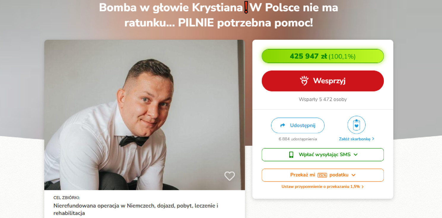 Inowrocław - Wielki sukces zbiórki Krystiana!