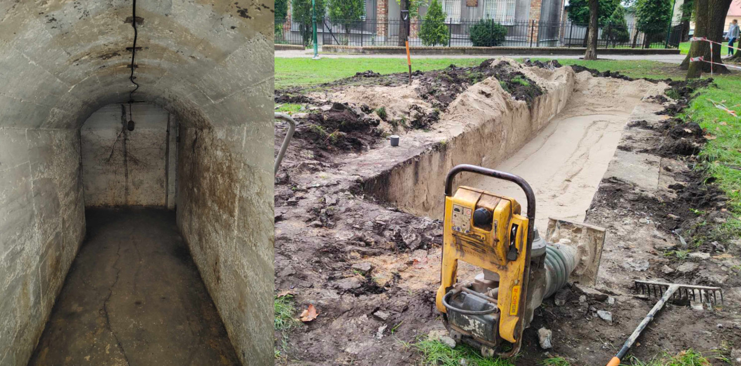 Inowrocław - Zajrzeliśmy do schronu w centrum miasta na chwilę przed jego zasypaniem
