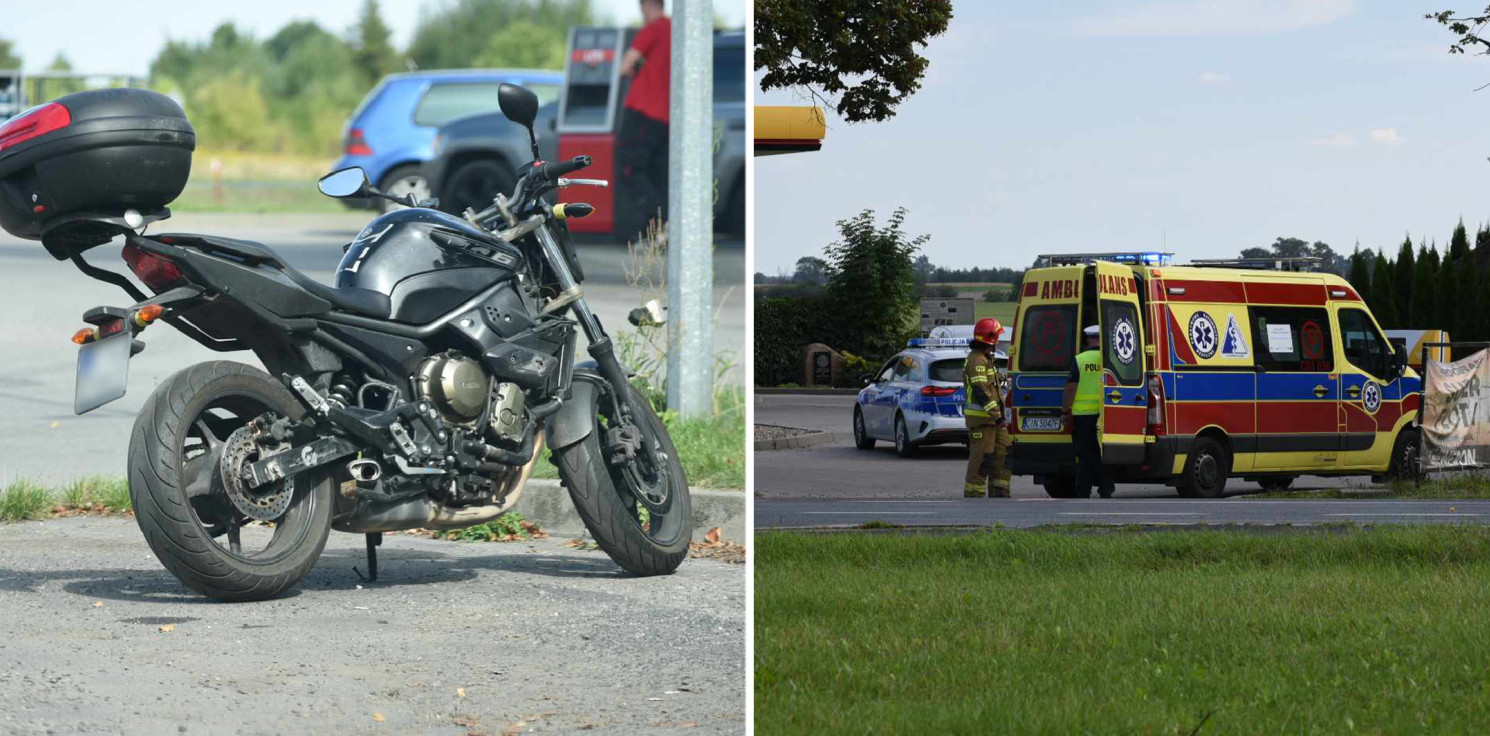 Inowrocław - Kolizja z udziałem motocyklisty na Toruńskiej