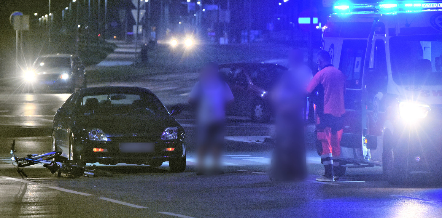 Inowrocław - Potrącenie rowerzystki na Rąbinie