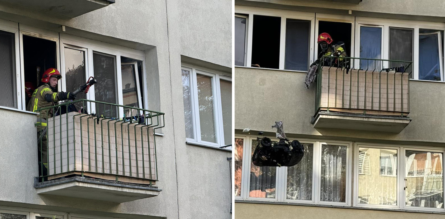 Inowrocław - Pożar w bloku na osiedlu Piastowskim