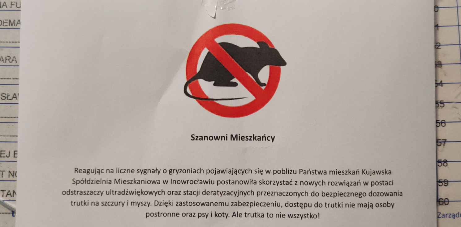 Inowrocław - Odstraszacze ultradźwiękowe w inowrocławskich blokach