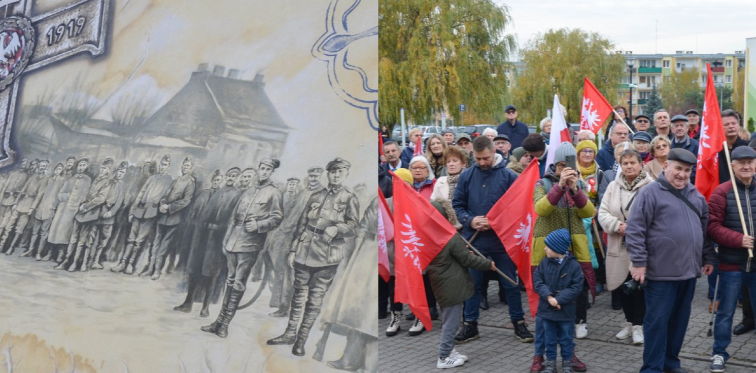 Barcin - Mural na ścianie bloku upamiętnił powstańców