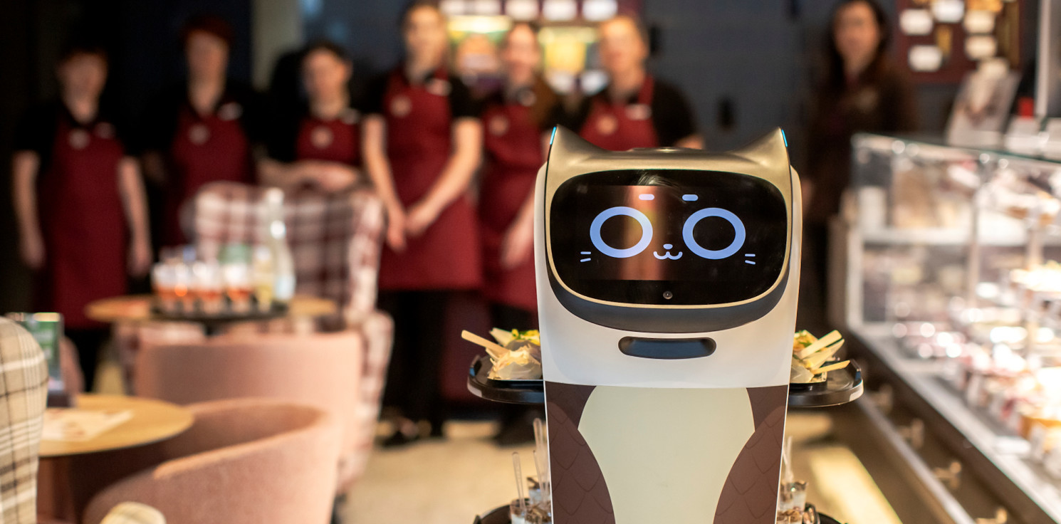 Inowrocław - Robot na otwarciu Cukierni Sowa w Inowrocławiu. Tak lokal wygląda od środka