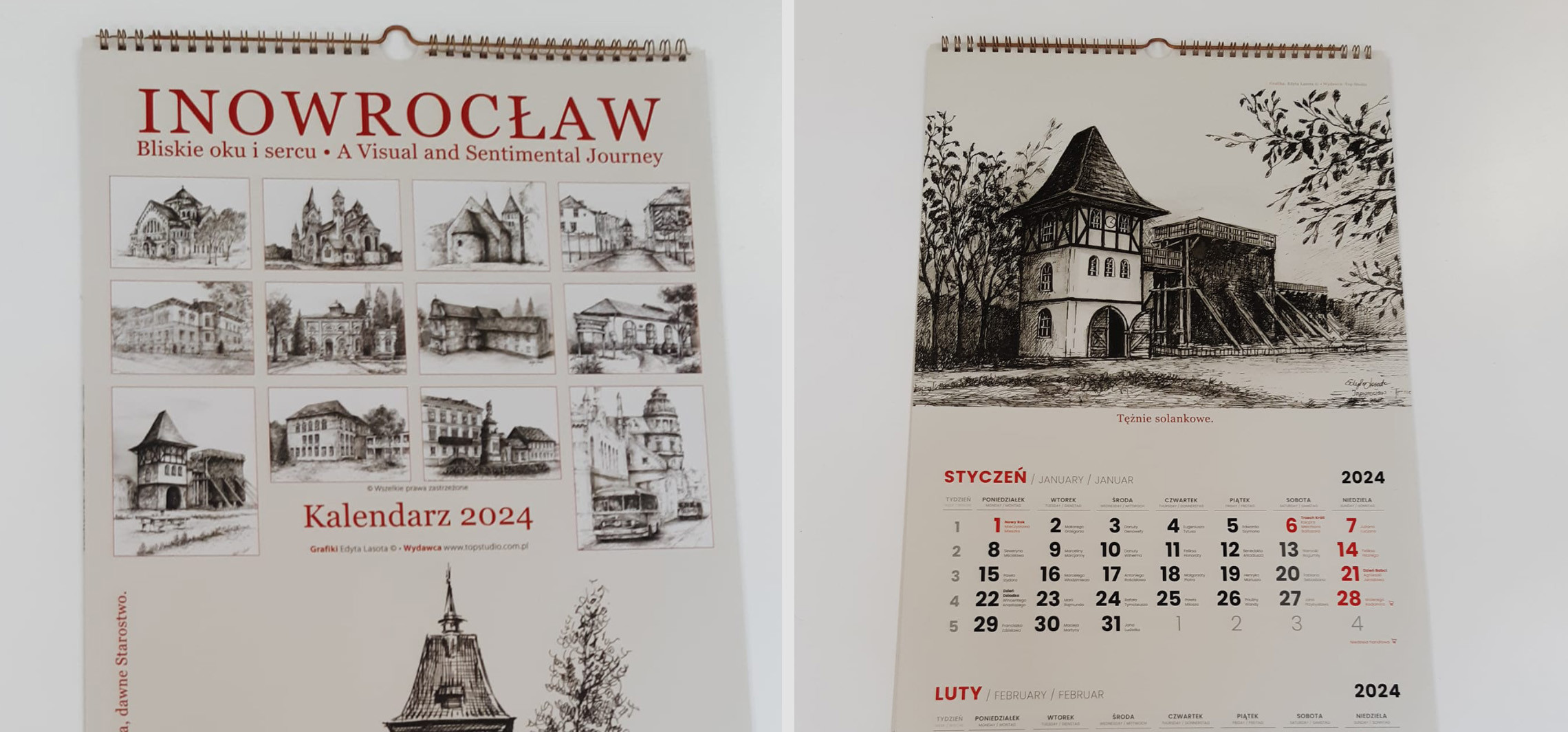 Inowrocław - Kalendarz na rok 2024 z motywem Inowrocławia