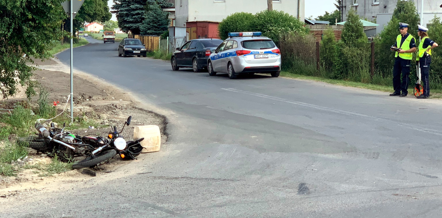 Inowrocław - Zderzenie motocyklisty z osobówką