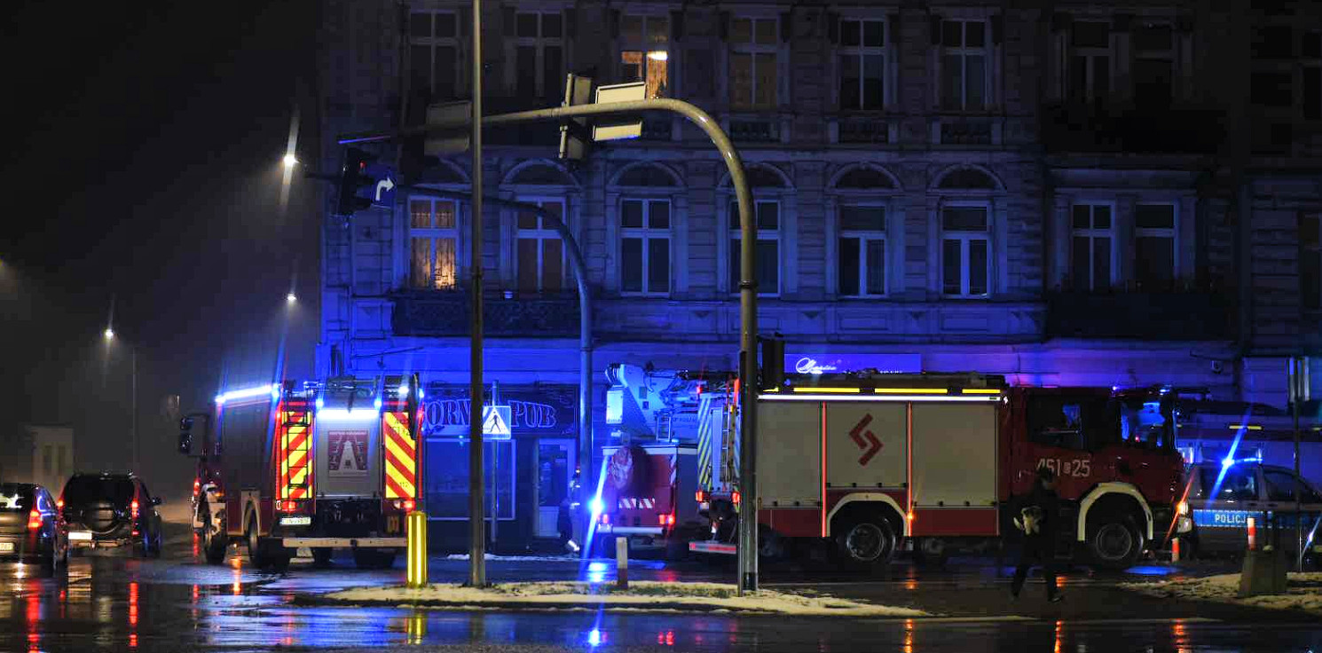 Inowrocław - Wieczorna akcja straży pożarnej na Dworcowej