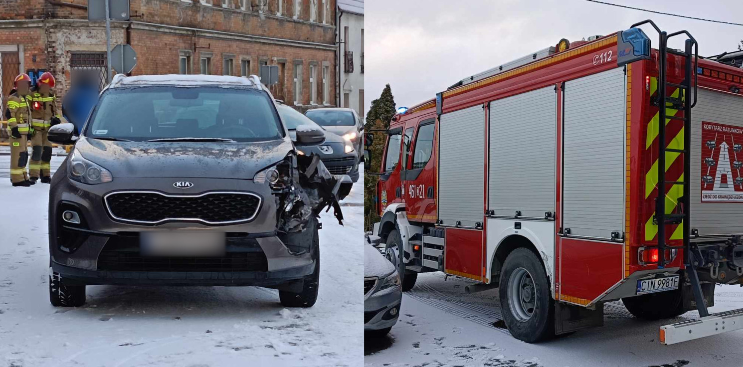 Inowrocław - Strażacy jadący do wypadku sami mieli stłuczkę