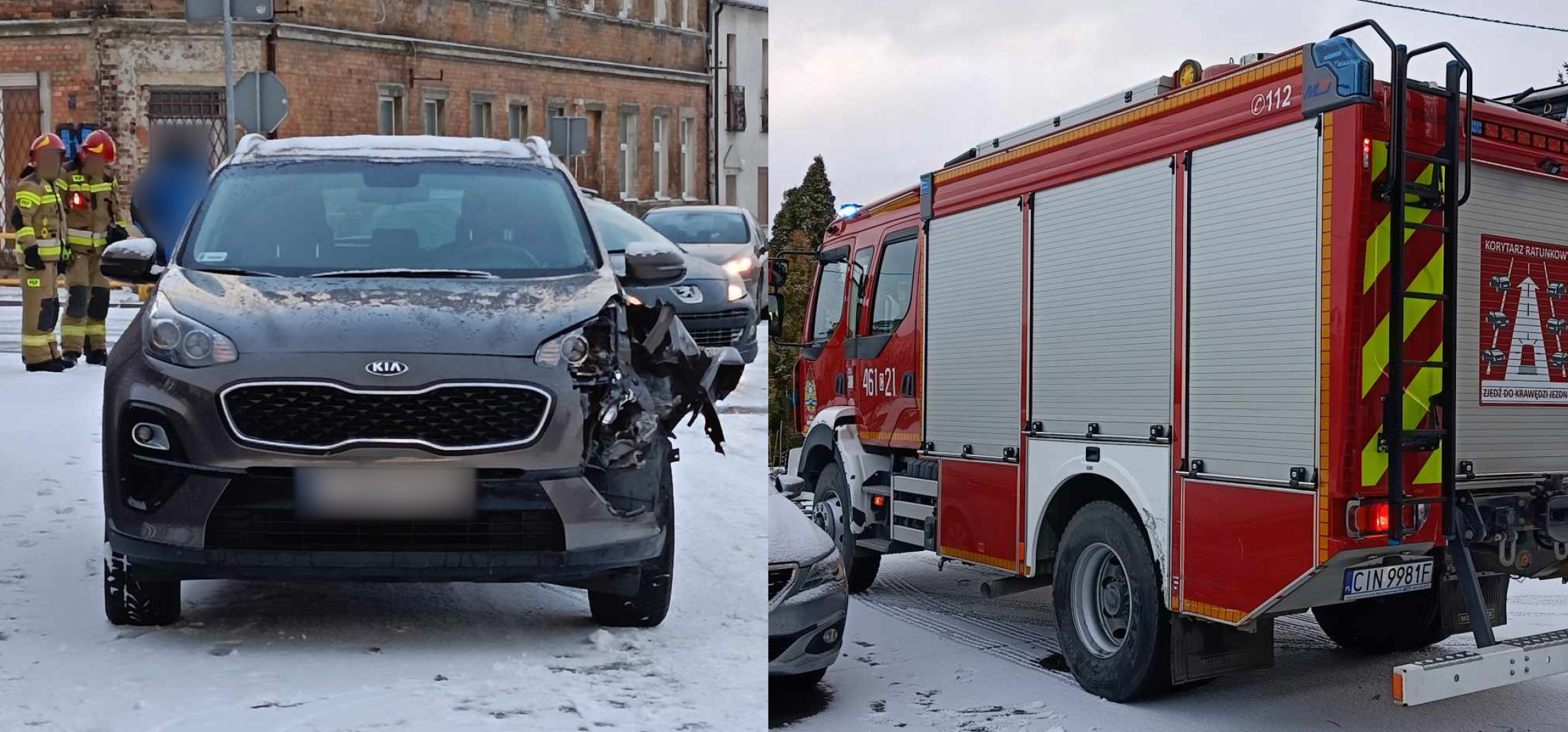 Inowrocław - Strażacy jadący do wypadku sami mieli stłuczkę