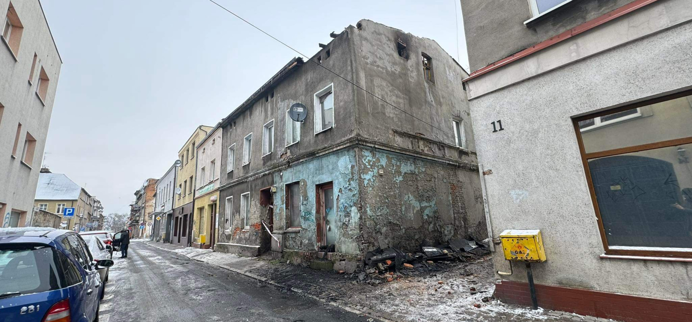 Inowrocław - W nocy palił się budynek w centrum miasta