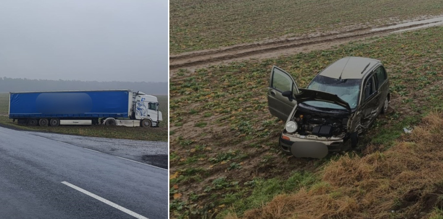 Region - Zasnął za kierownicą i uderzył w ciężarówkę