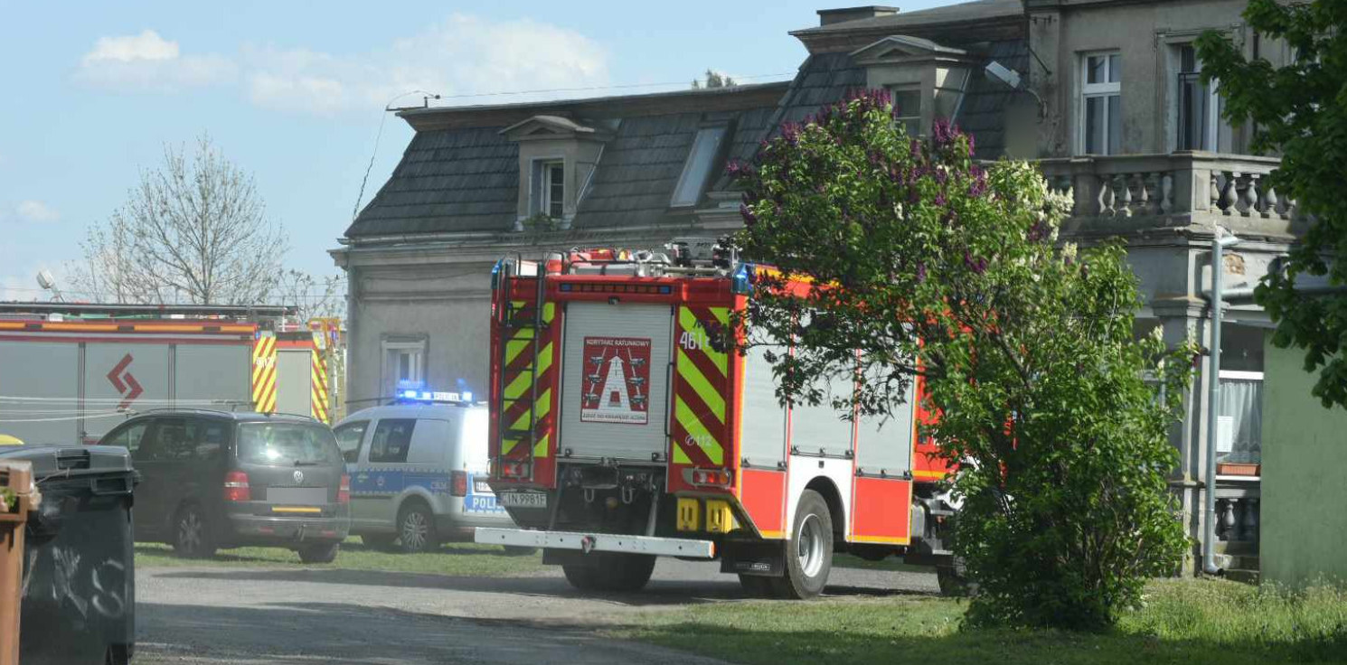 Gmina Inowrocław - Zadymienie w Komaszycach, strażacy w akcji