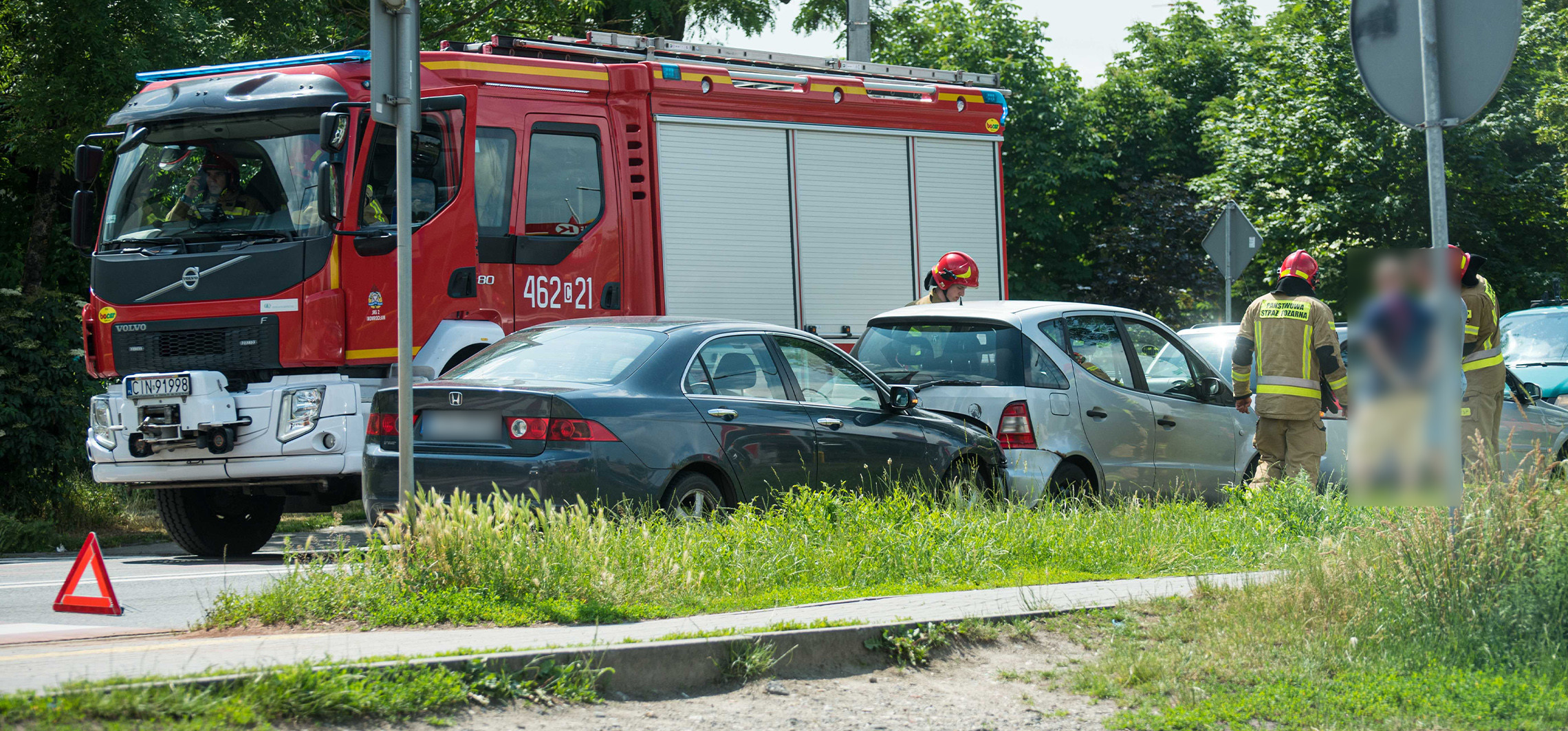 Inowrocław - Zderzenie trzech samochodów na ul. Św. Ducha