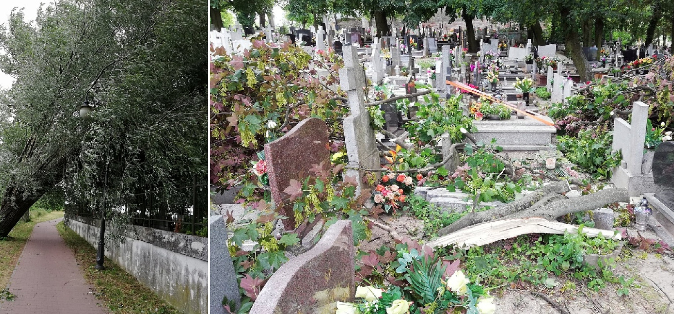 Kruszwica - Szkoła, cmentarz... zniszczone przez nawałnicę