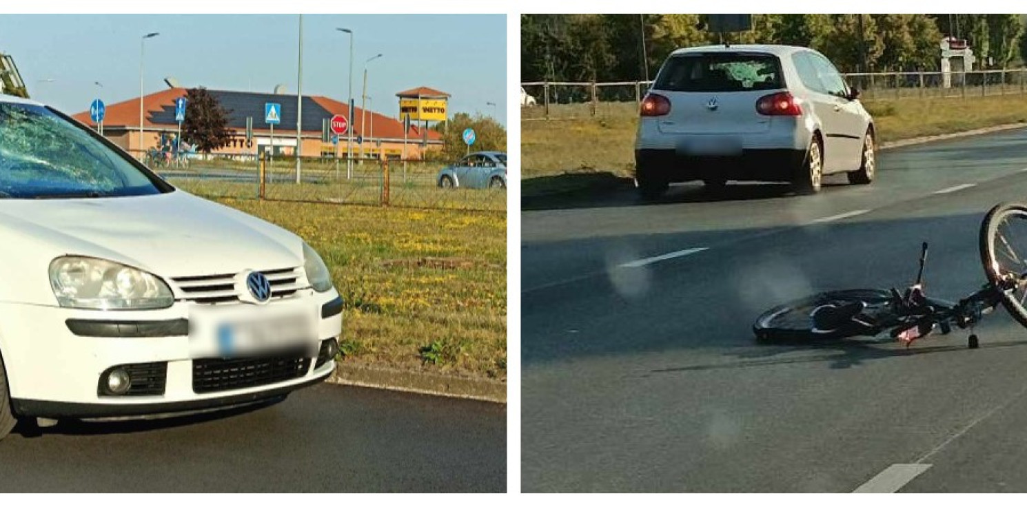 Inowrocław - Na Rąbinie volkswagen zderzył się z rowerzystą