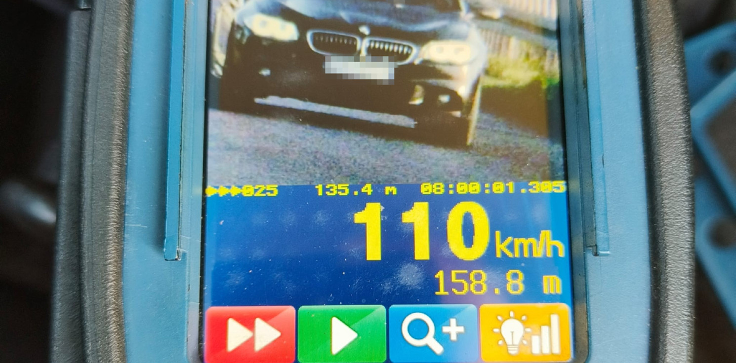 Rojewo - 110 km/h w terenie zabudowanym. Kierowca bmw surowo ukarany