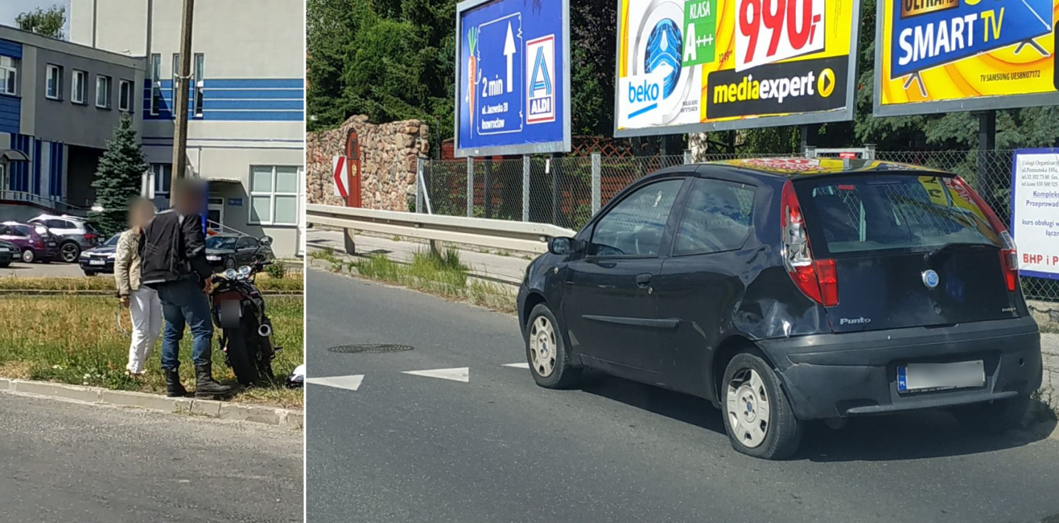 Inowrocław - Kolizja z udziałem motocykla na Szymborskiej