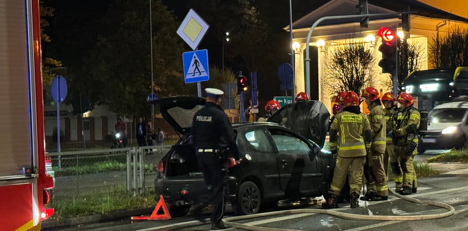 Inowrocław - Pożar samochodu na alei Ratuszowej