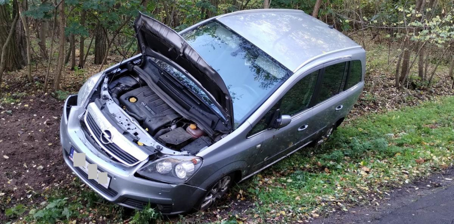 Radziejów - Opel wypadł z drogi i wylądował w rowie