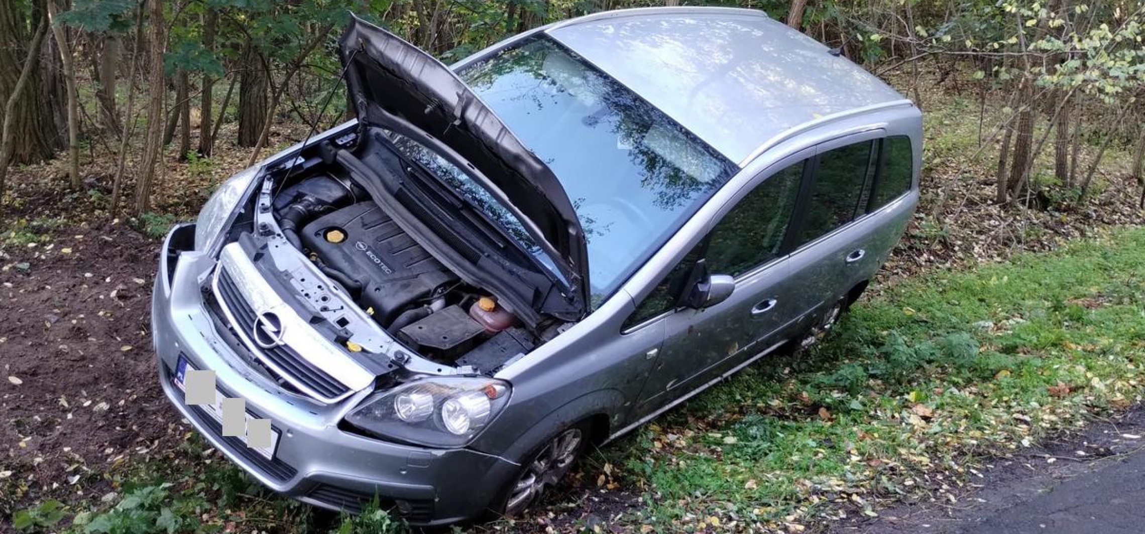 Radziejów - Opel wypadł z drogi i wylądował w rowie